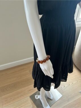 Anthropologie Brown Amber Beaded Bracelet